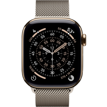 умные часы apple watch s11 42mm gold titanium case with milanese loop natural