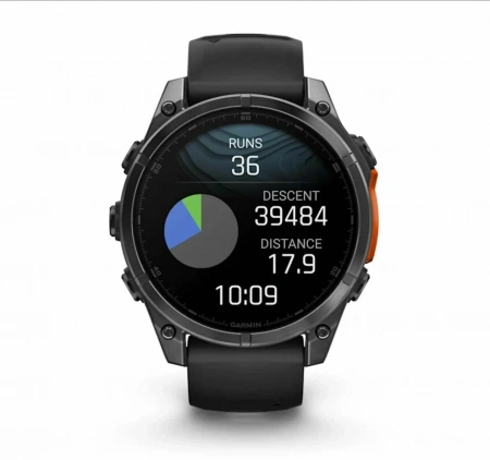 умные часы watch garmin fenix 8 43 amoled sapphire carbon gray dlc titanium with black silicone