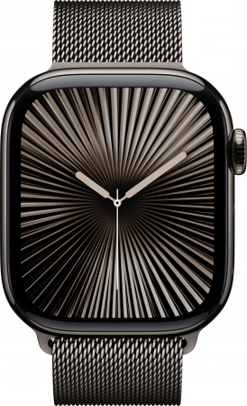 умные часы apple watch s10 42 mm slate titanium case with slate milanese loop
