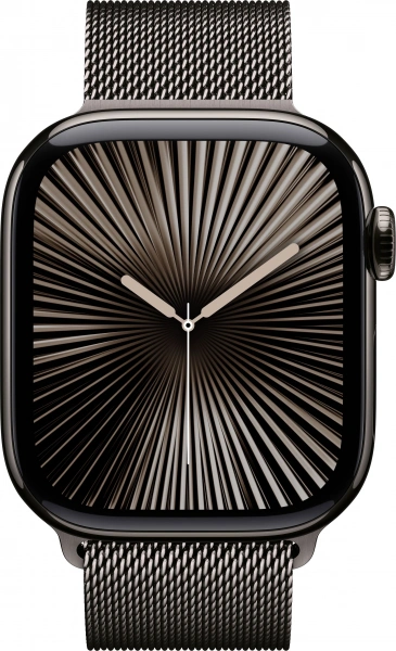 умные часы apple watch s10 42 mm slate titanium case with slate milanese loop