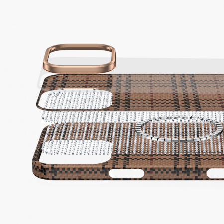 Чехол iPhone 16 Keephone Kevilar Scots Magsafe Case Natural Titanium Чехол iPhone 16 Keephone Kevilar Scots Magsafe Case Natural Titanium