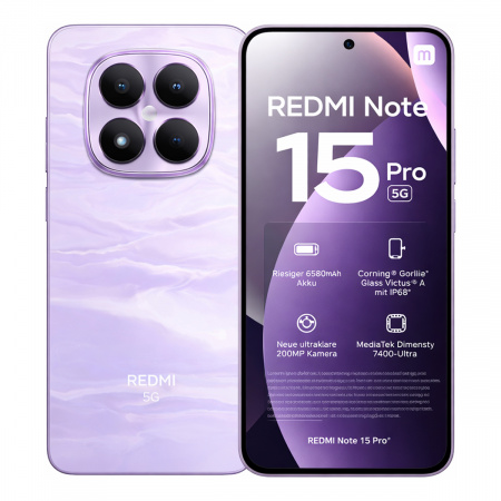 Смартфон Xiaomi Redmi Note 15 Pro 5G 8/256 ГБ Purple Смартфон Xiaomi Redmi Note 15 Pro 5G 8/256 ГБ Purple