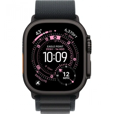 умные часы apple watch ultra 3 49 black titanium case with l black alpine loop