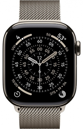 умные часы apple watch s11 46mm natural titanium case with milanese loop natural m/l умные часы apple watch s11 46mm natural titanium case with milanese loop natural m/l