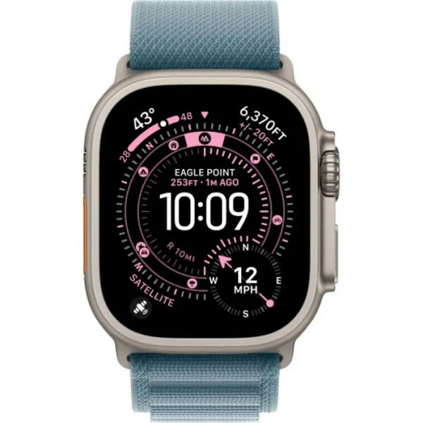 умные часы apple watch ultra 3 49 natural titanium case with l light blue alpine loop