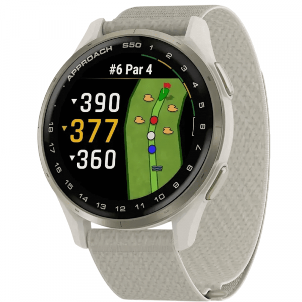 Умные часы Watch Garmin Approach S50 43 Black with Ivory Nylon