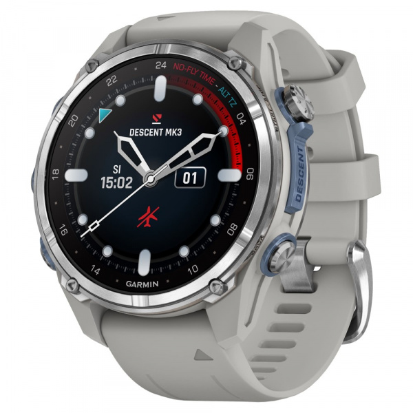 Умные часы Watch Garmin Descent MK3i 43 Stainless Steel with Fog Gray Silicone