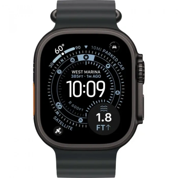 умные часы apple watch ultra 3 49 black titanium case with black ocean band