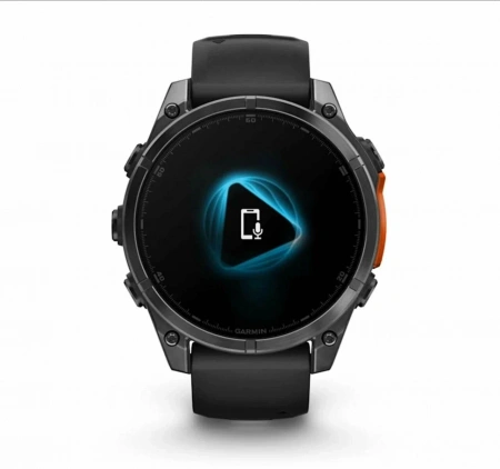 умные часы watch garmin fenix 8 43 amoled sapphire carbon gray dlc titanium with black silicone