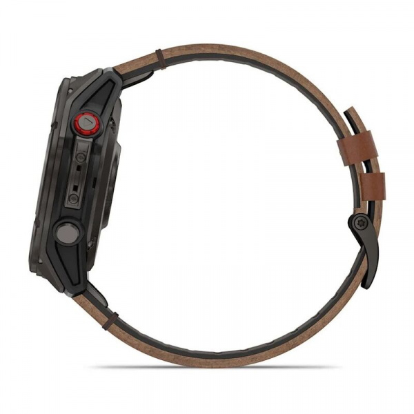 умные часы watch garmin fenix 8 pro 47mm amoled sapphire titanium carbon grey chestnut leather 010-03198-40