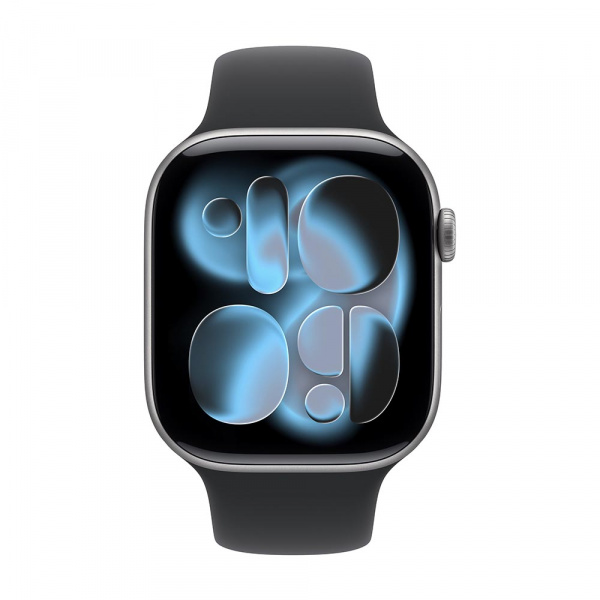 умные часы apple watch s11 46 mm space gray aluminum case with black sport band s/m