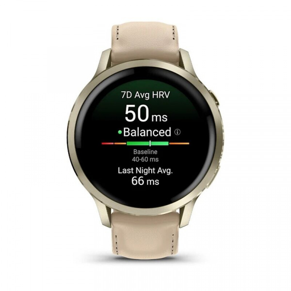 умные часы watch garmin venu 4 41 mm lunar gold leather 010-03013-40