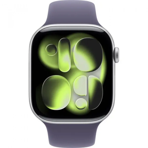 умные часы apple watch s11 46 mm silver aluminum case with purple fog sport band m/l