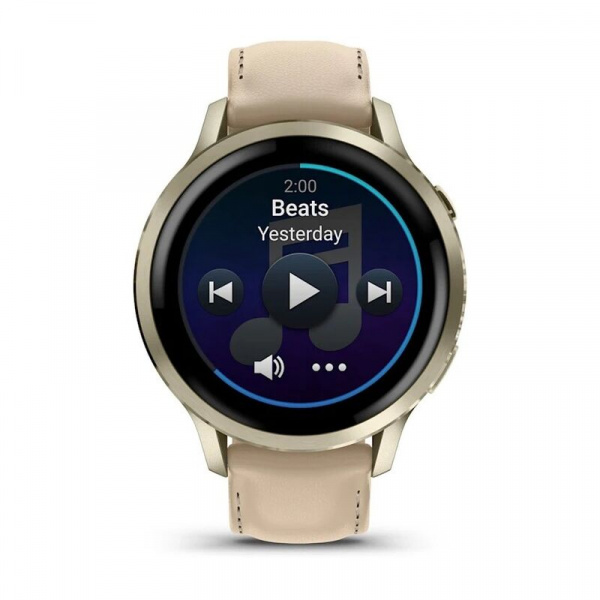 умные часы watch garmin venu 4 41 mm lunar gold leather 010-03013-40