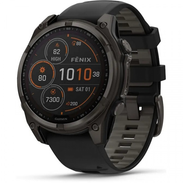 Умные часы Watch Garmin Fenix 8 47 Solar Sapphire Titanium Carbon Gray 010-02906-70