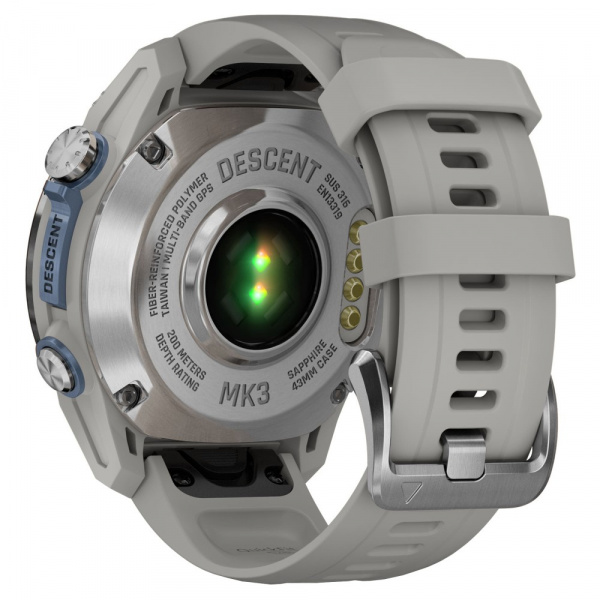 умные часы watch garmin descent mk3i 43 stainless steel with fog gray silicone