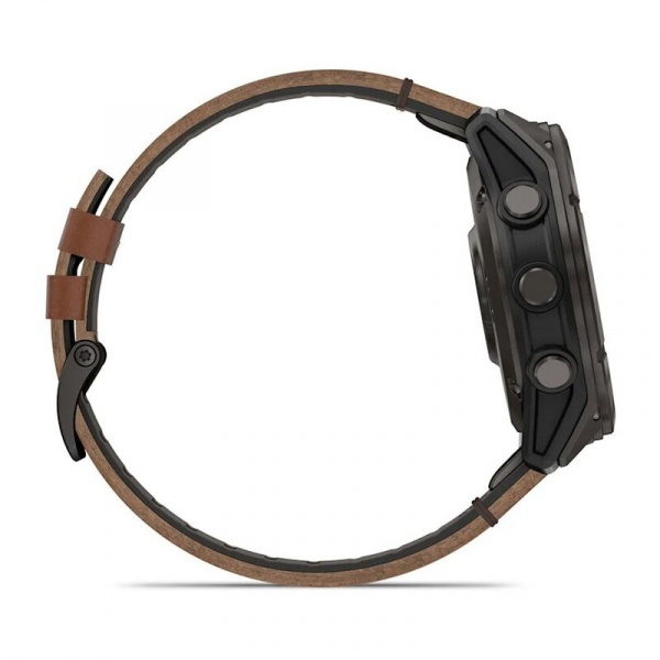 умные часы watch garmin fenix 8 pro 47mm amoled sapphire titanium carbon grey chestnut leather 010-03198-40